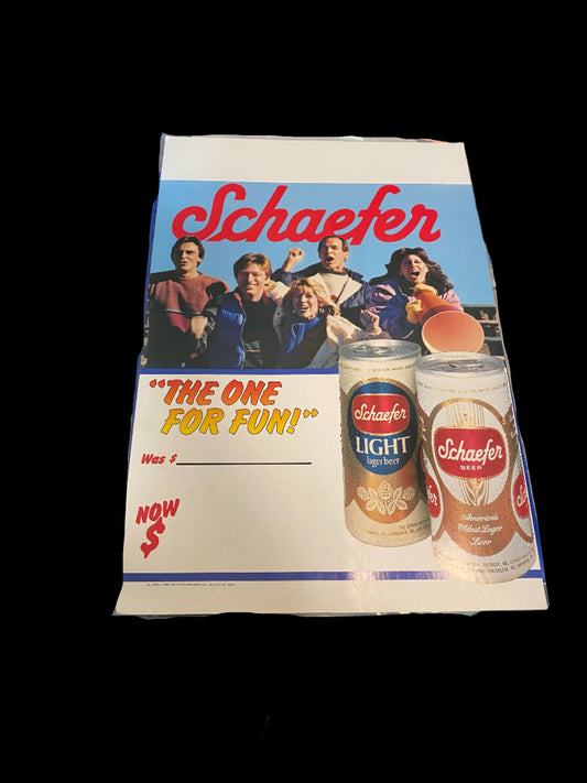 Schaefer “The One For Fun” Point Of Sale Stand Up Displayer .