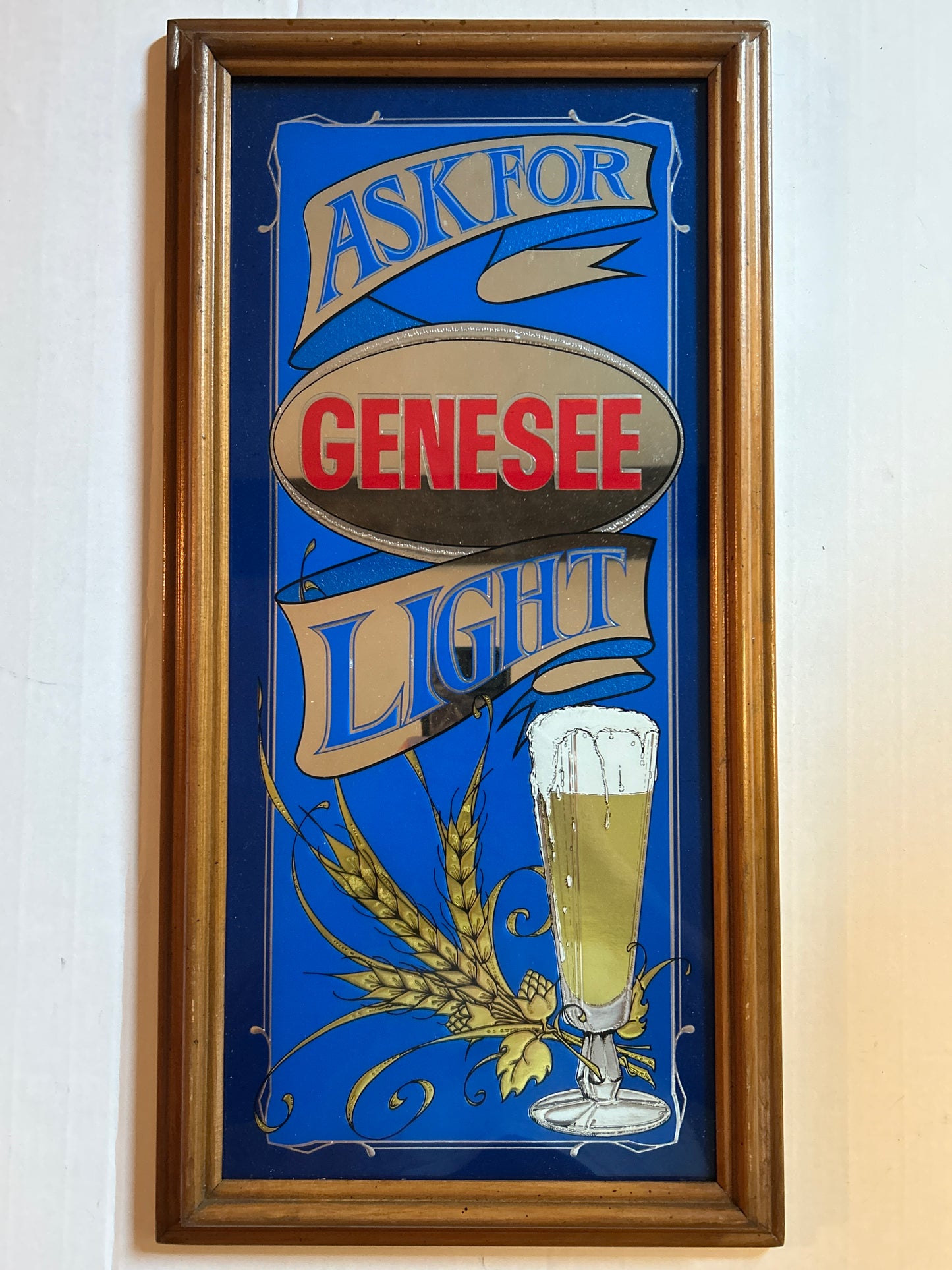 Genesee Light Framed Mirror-“Ask for Genesee Light”