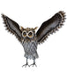 Grey Horned Owl - Wings Up: Metal / Brown Multi