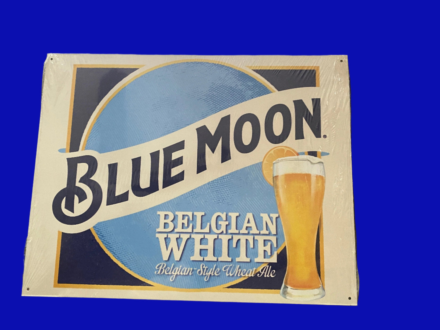 Blue Moon Belgian White Tin Sign