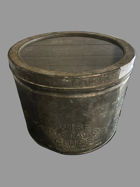 Wise Potato Chip Tin w/Glass Lid