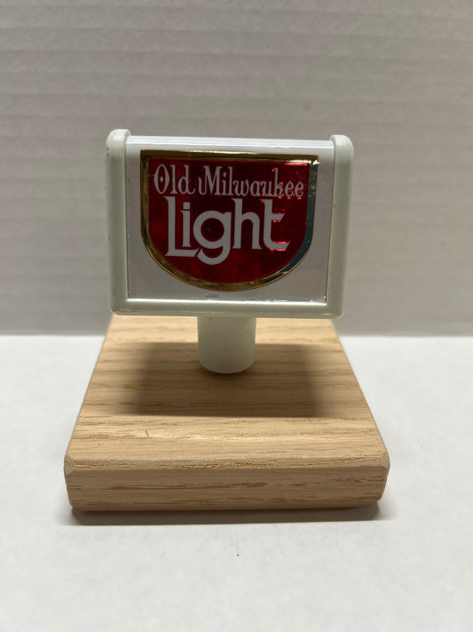 Old Milwaukee Light Tap Handle-Red Label-White Plastic