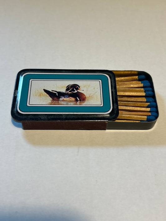 “Enesco” Match Tin-Wood Duck