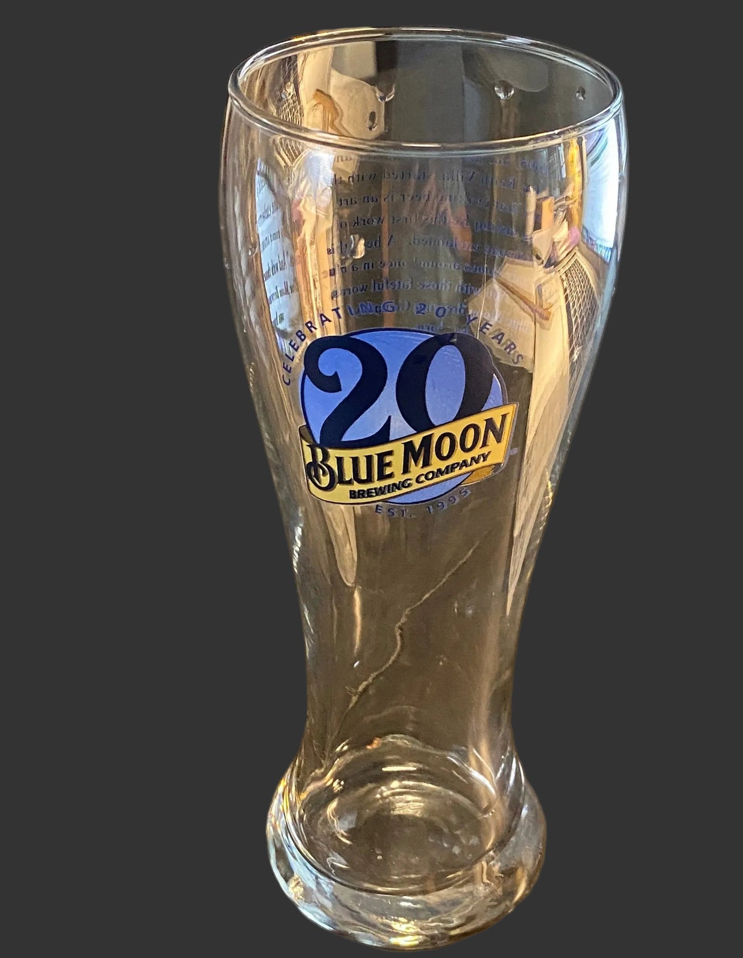 Blue Moon 20TH Anniversary Pint Glass