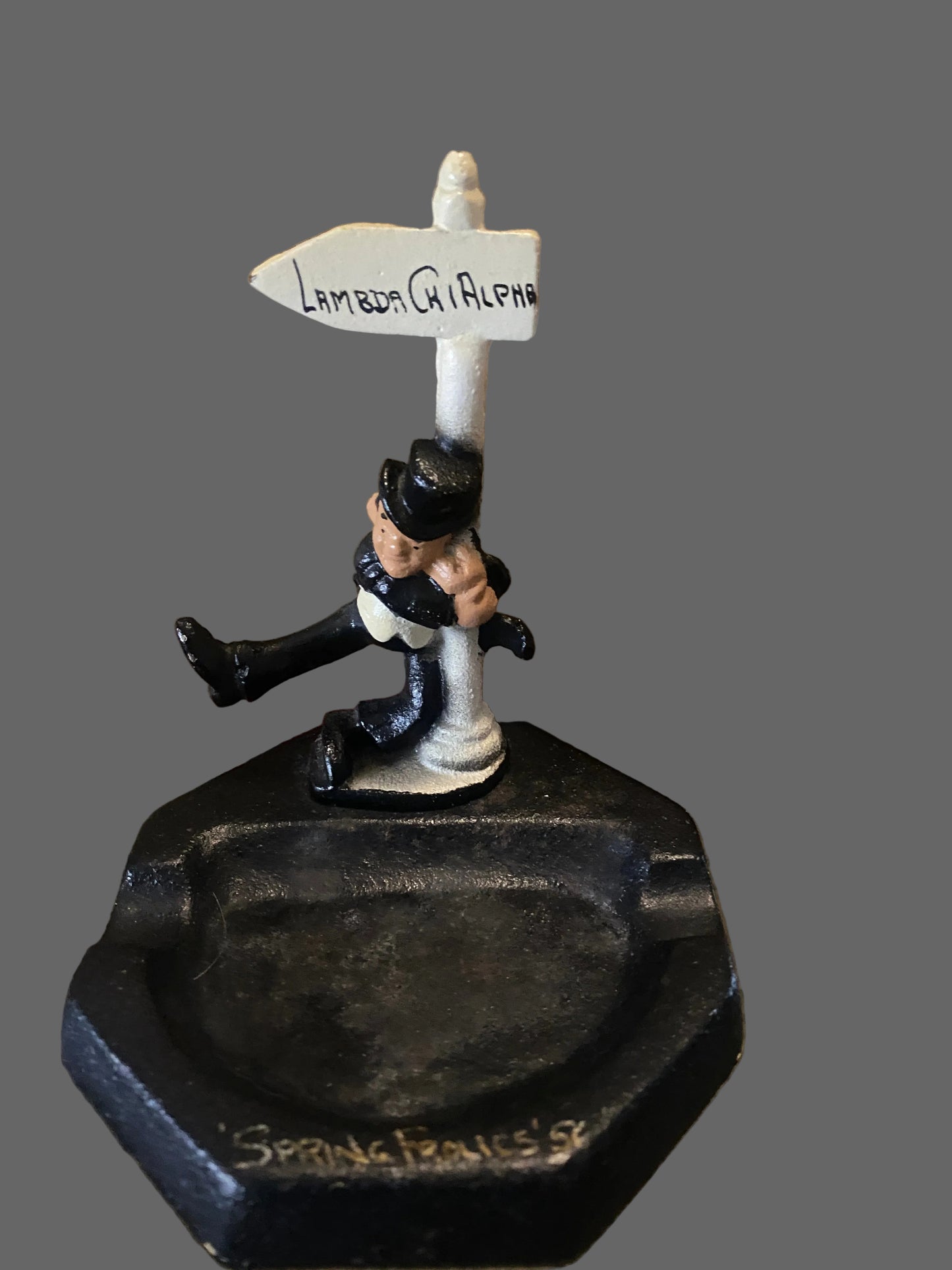 Cast Iron Drunk On Lamp Post Ash Tray