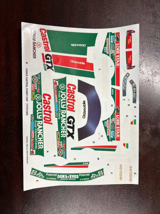 John Force Funny Car Model Kit Decals