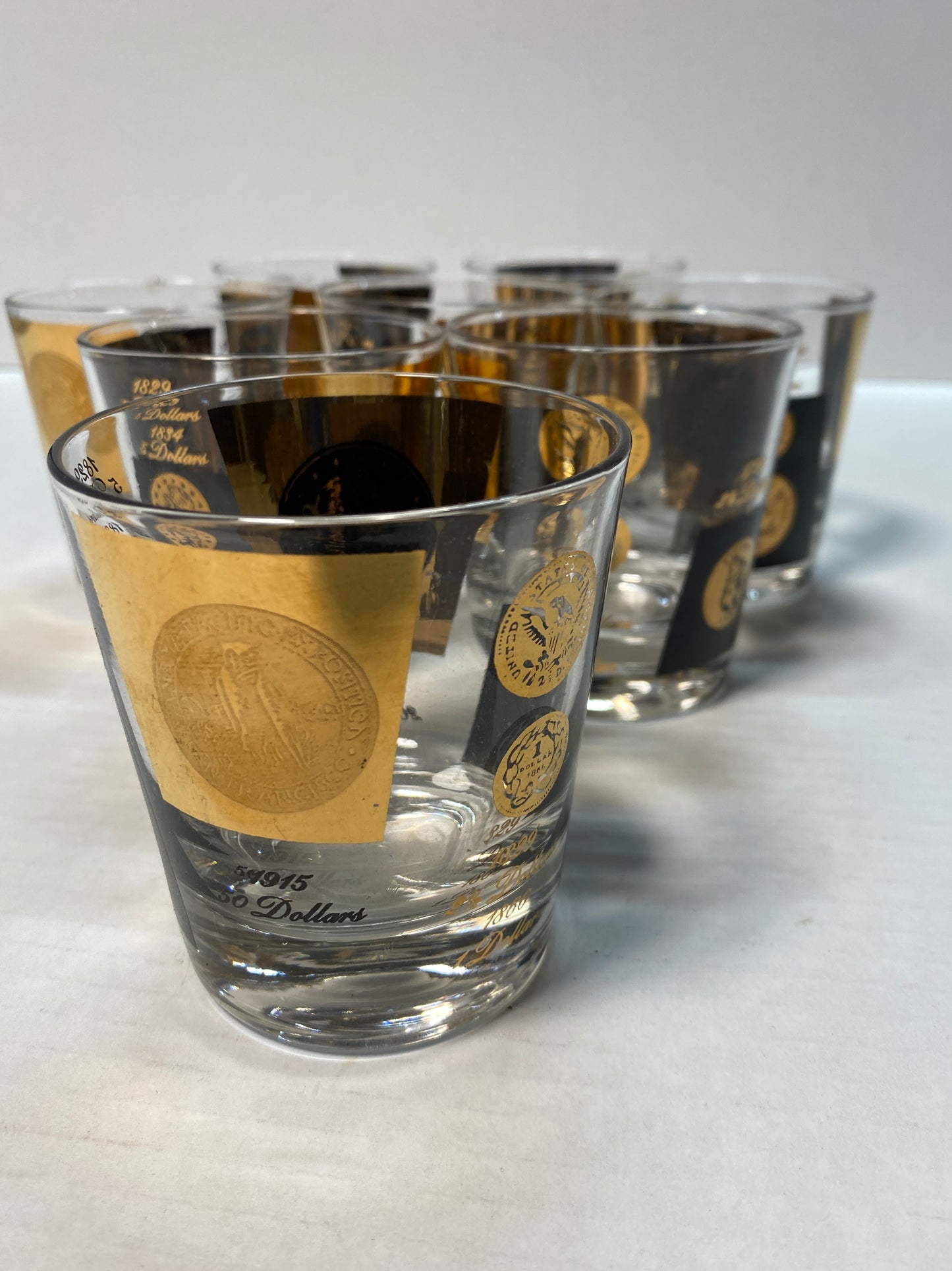 Mid Century Coin Glasses