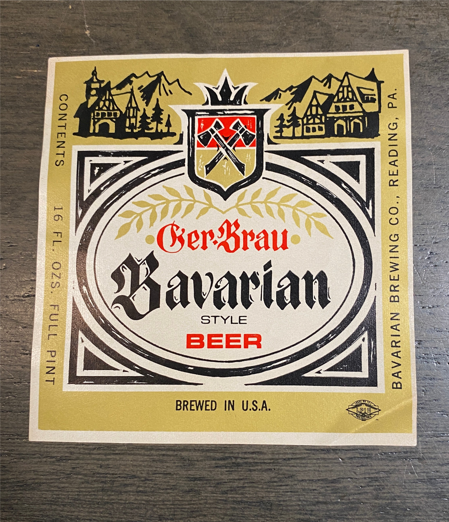 Ger Brau Barvarian Beer Bottle Label