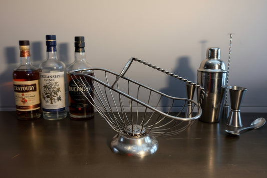 Vintage Silver Plate Wire Bottle Holder