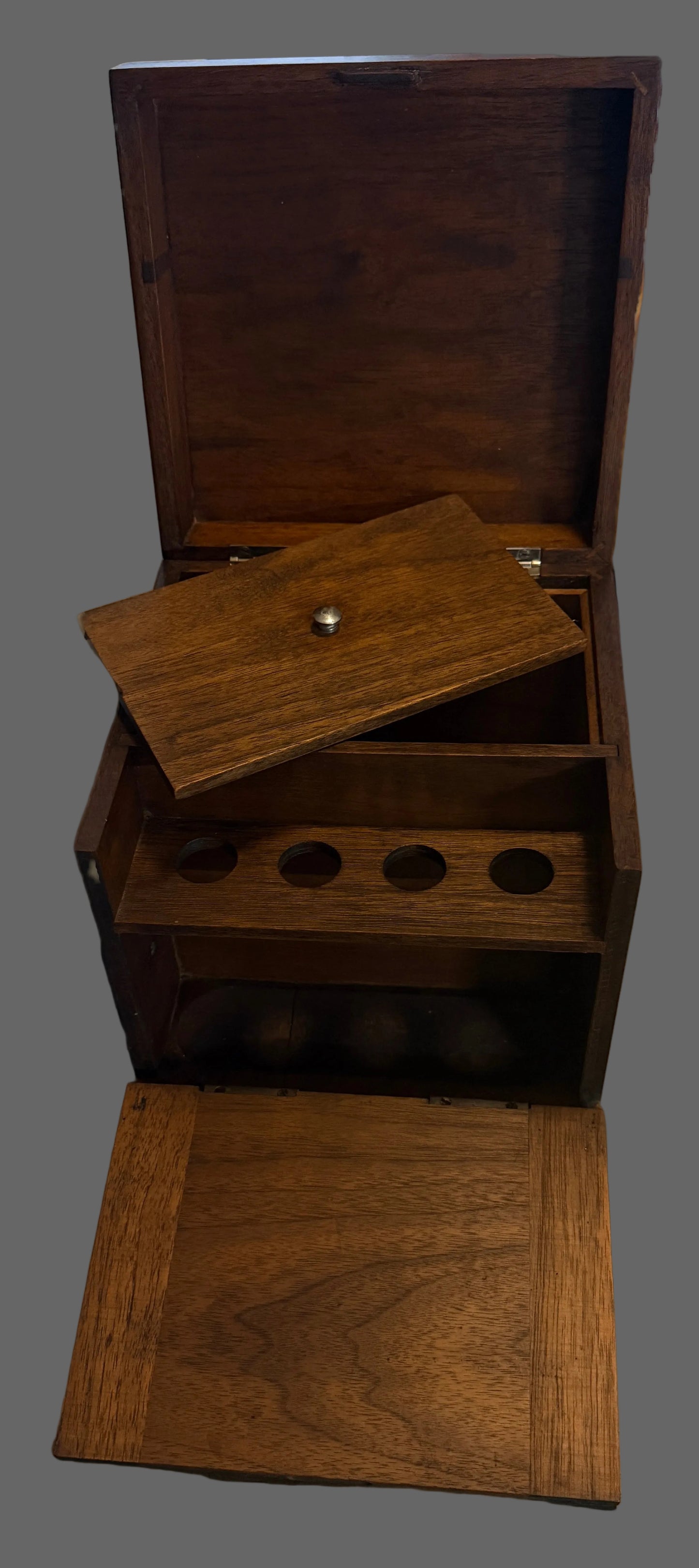 Wooden Pipe & Tobacco Humidor Stand