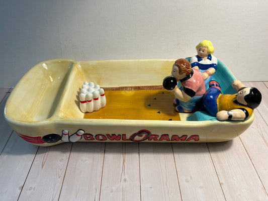 Porcelain Bowling Alley Chip and Dip Bowl