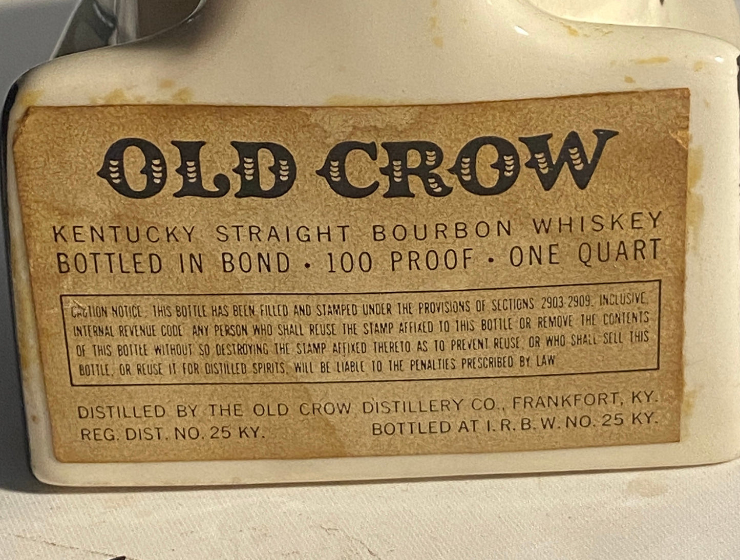 Old Crow 1954 Kentucky Bourbon Wiskey Decanter