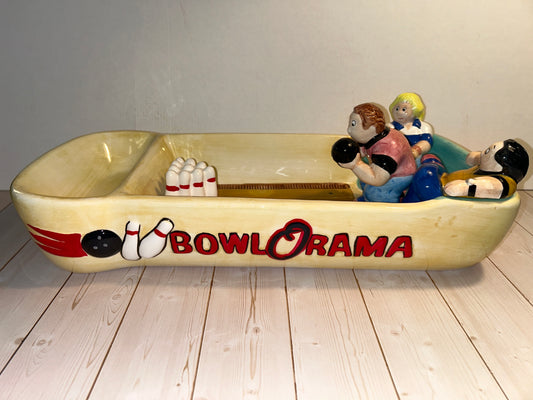 Porcelain Bowling Alley Chip and Dip Bowl