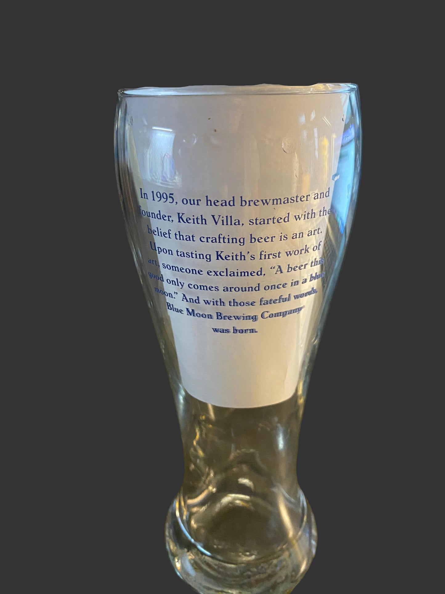 Blue Moon 20TH Anniversary Pint Glass