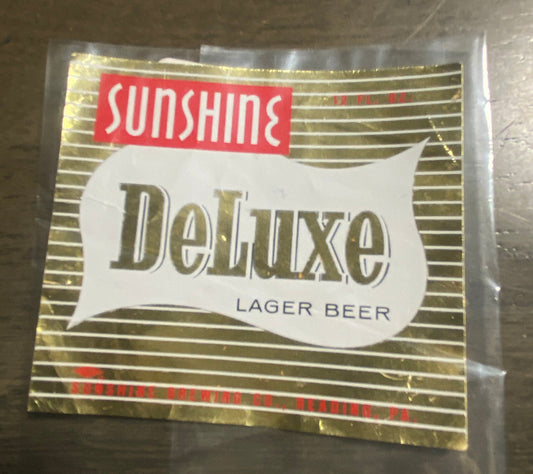 Sunshine Deluxe Lager Beer Label