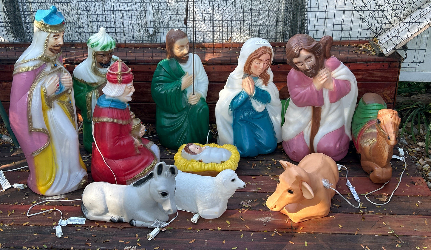 Vintage 11 pc. Nativity Blow Mold Set