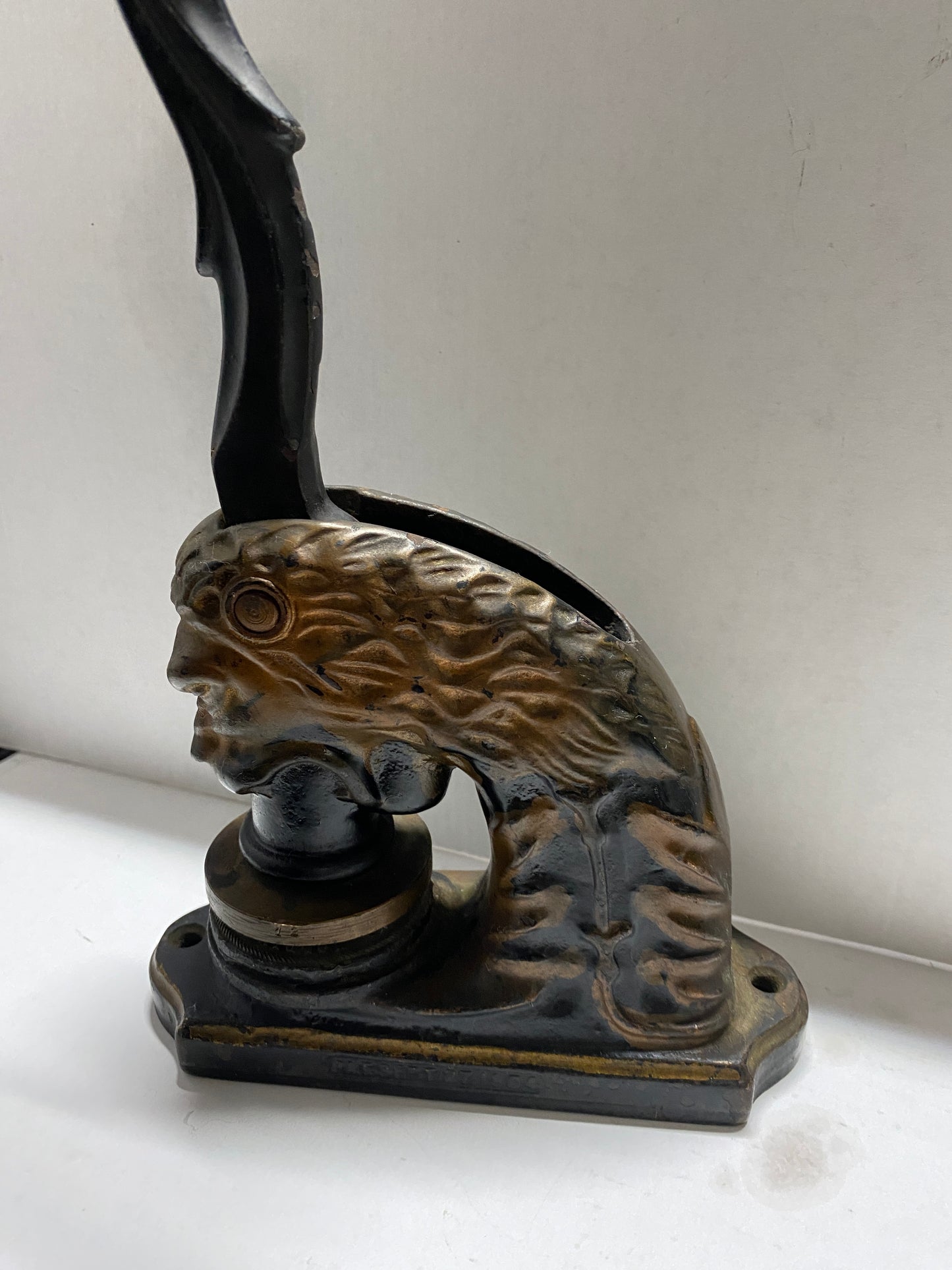 Antique Cast Iron Lion Head Seal Press