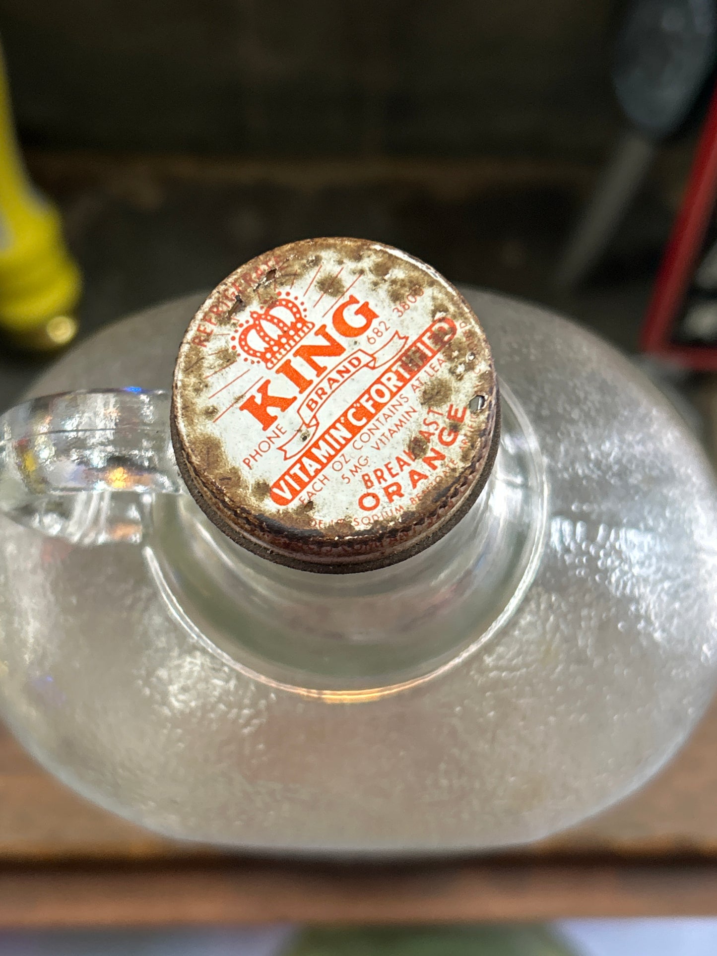1 /2 Gal. King Brand O.J.  Glass Bottle
