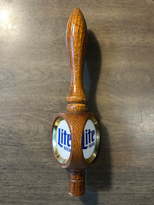 Miller Lite 3 sided Wooden Tap Handle 11”