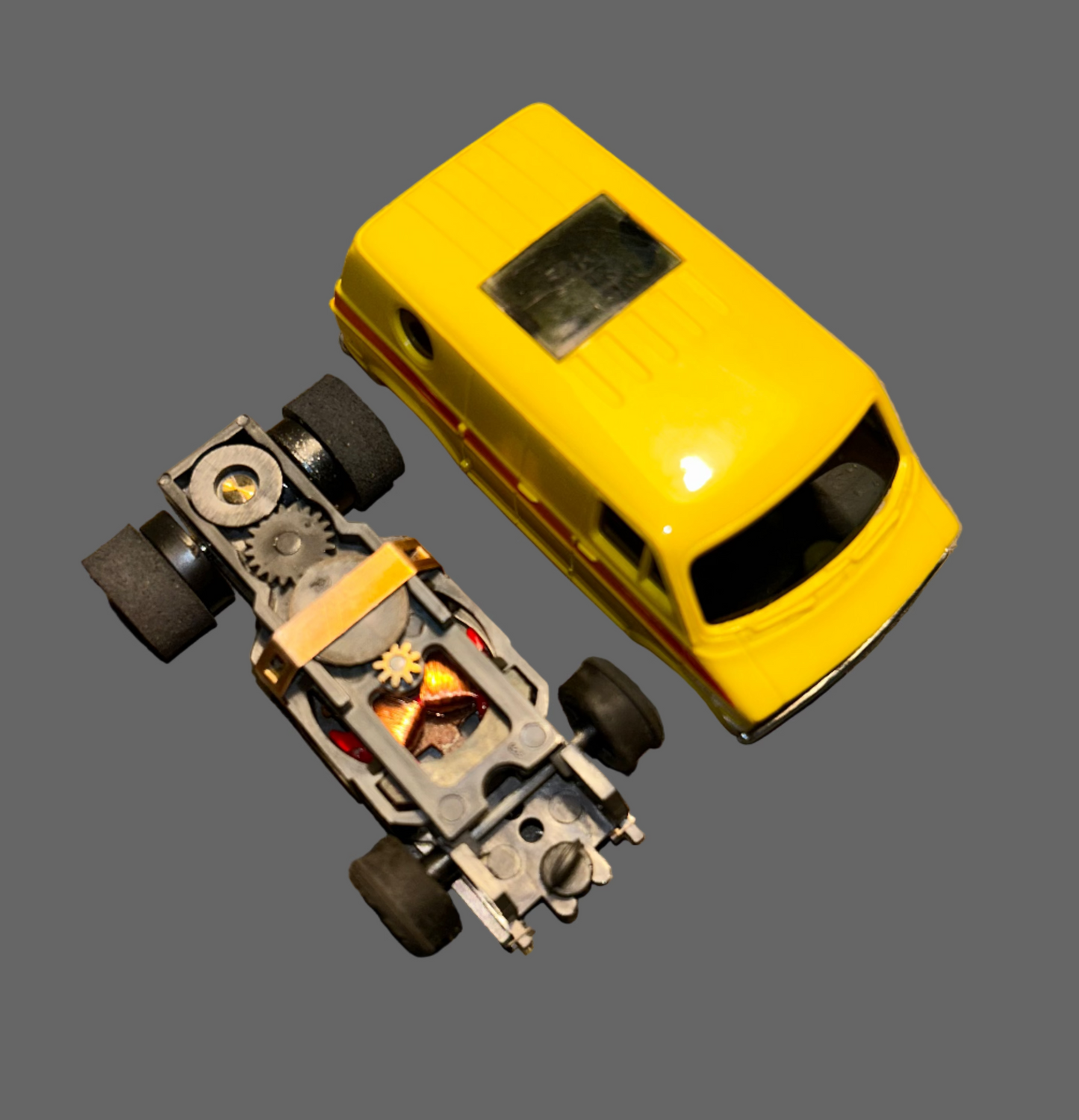 AFX Dodge Van Slot Car-Yellow