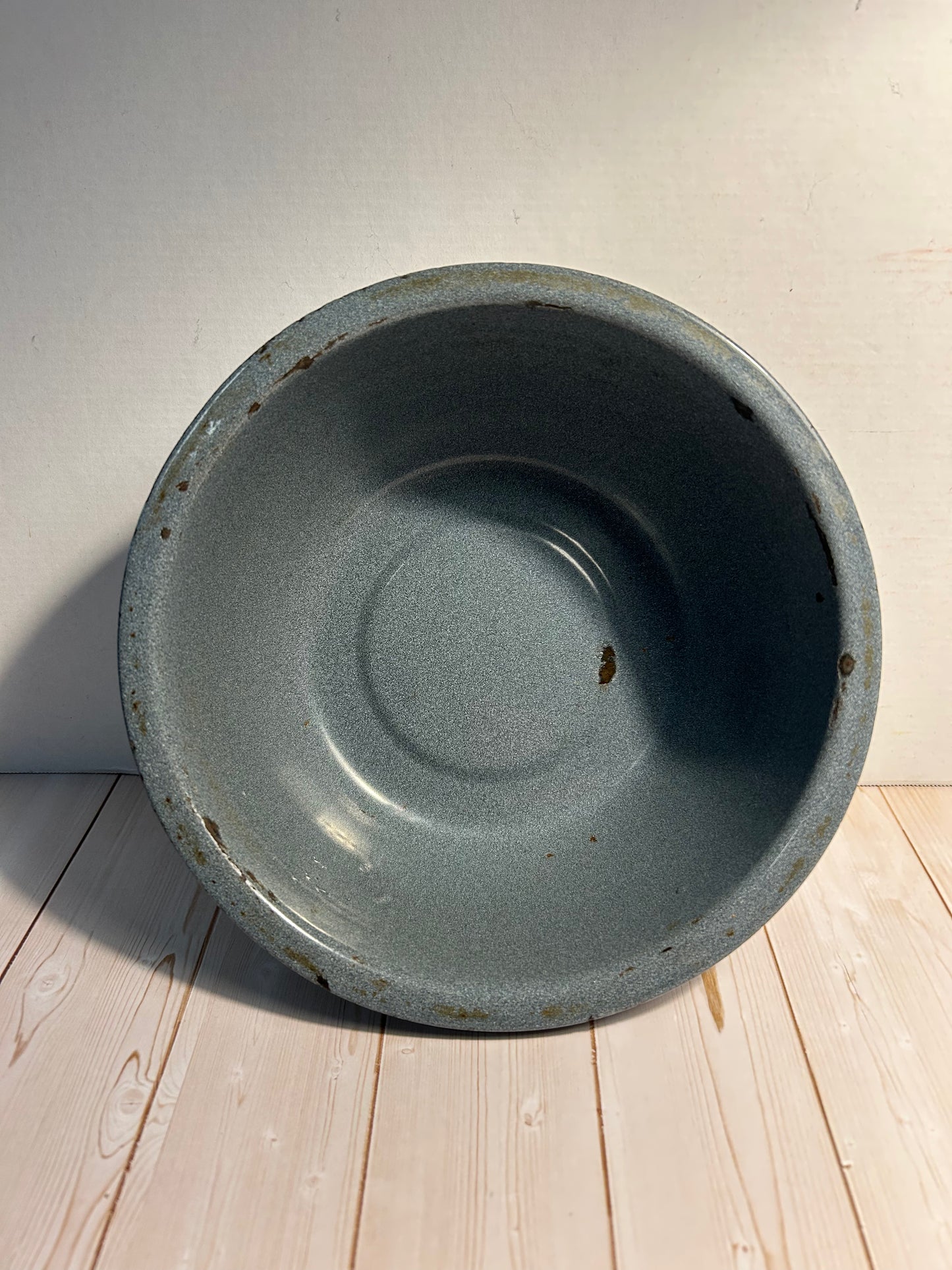 Blue Speckled Enamelware Bowl