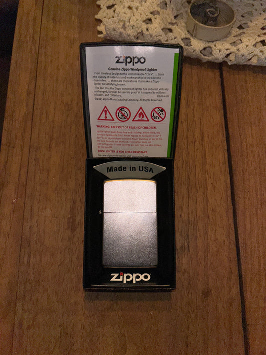 Satin Chrome Zippo Lighter-Unstruck