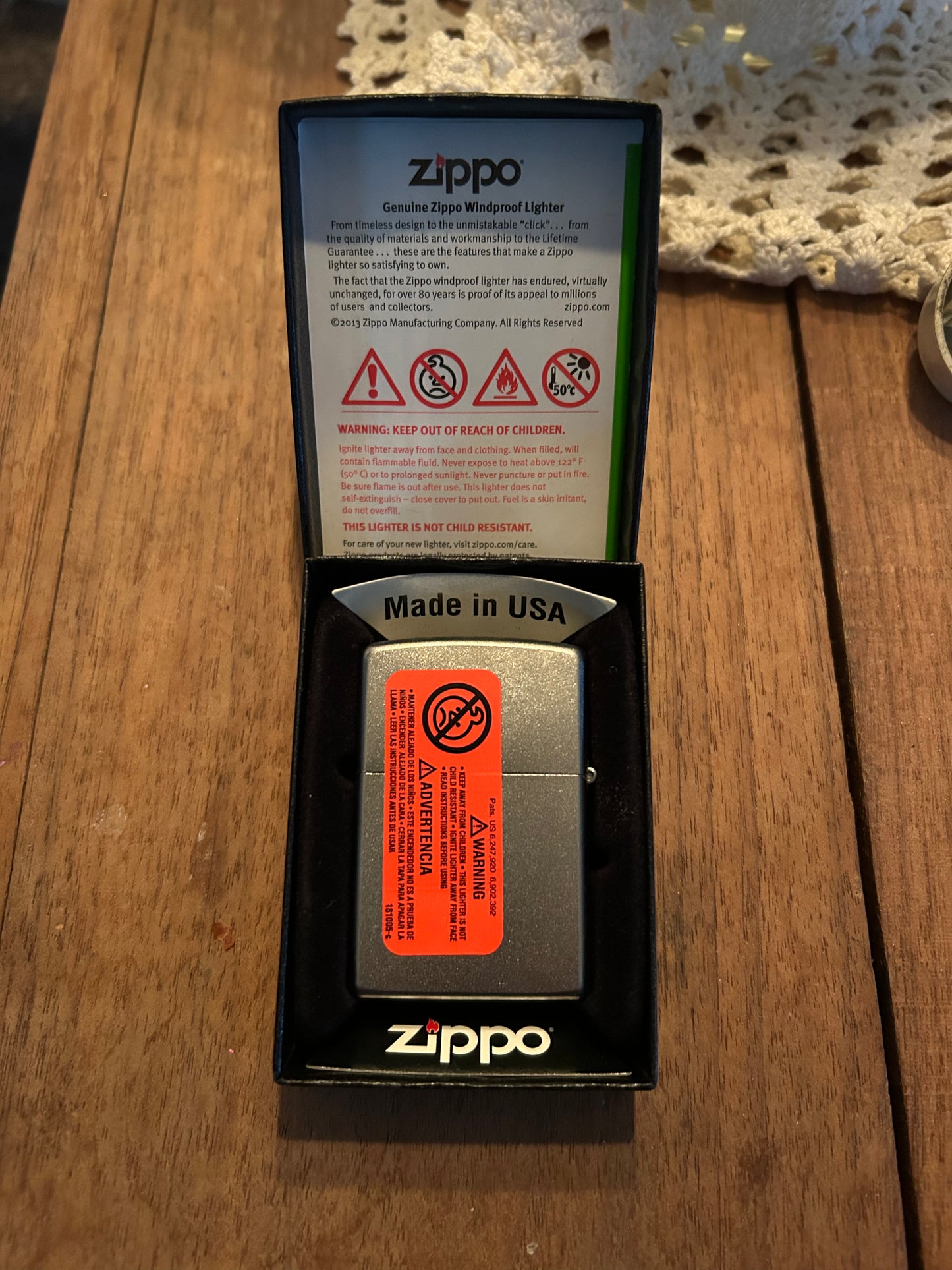 Satin Chrome Zippo Lighter-Unstruck