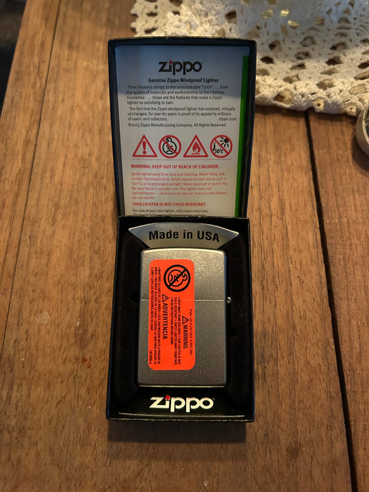 Satin Chrome Zippo Lighter-Unstruck