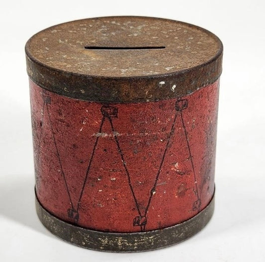 Tin, Civil War Drum Shaped Bank