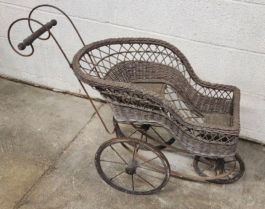 Wicker, 3 wheel, Boardwalk Doll stroller