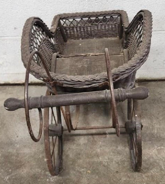 Wicker, 3 wheel, Boardwalk Doll stroller