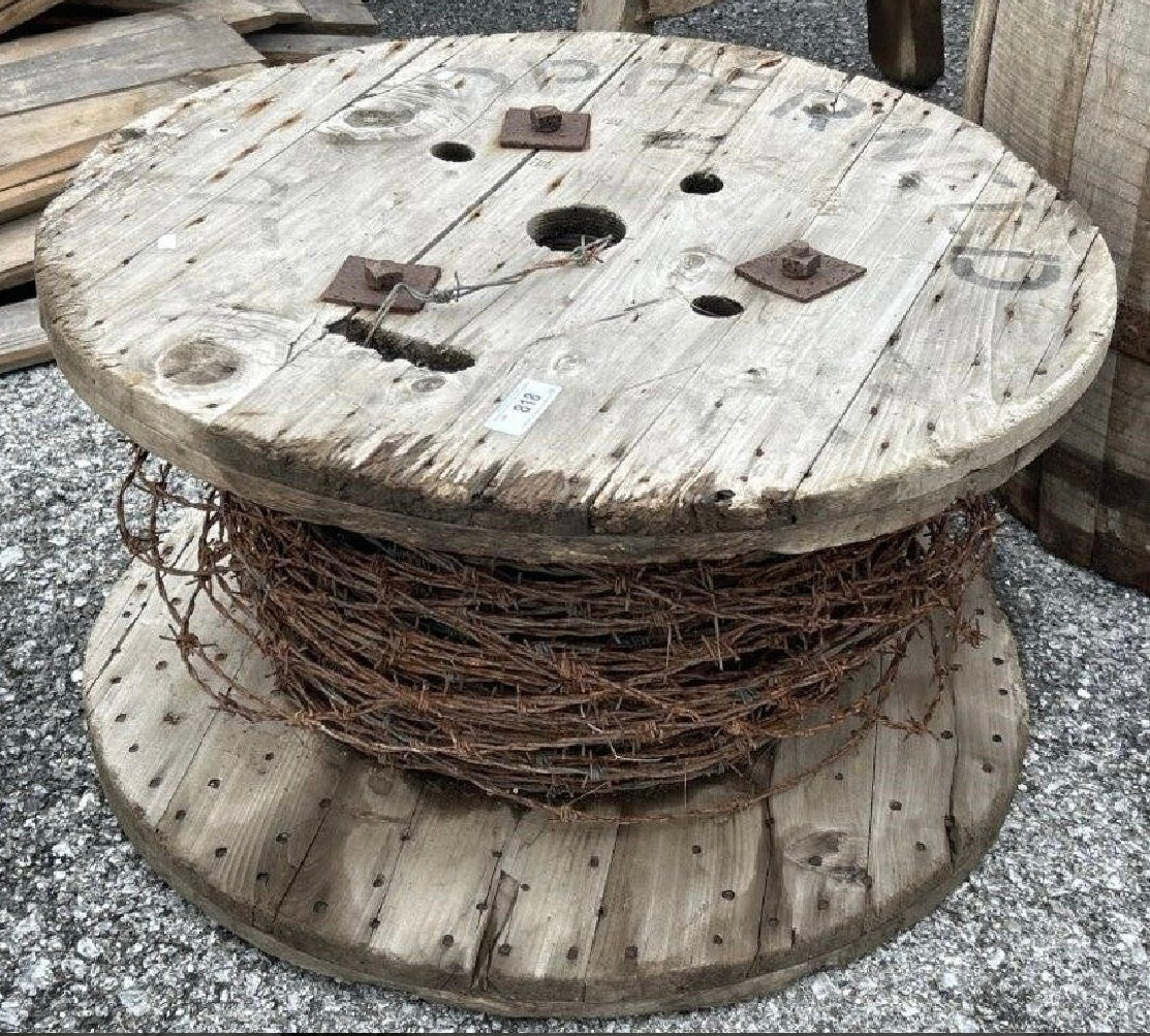 Barbed Wire on Wood Spool