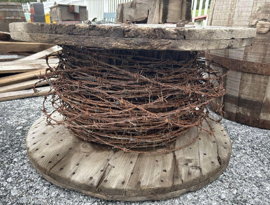 Barbed Wire on Wood Spool