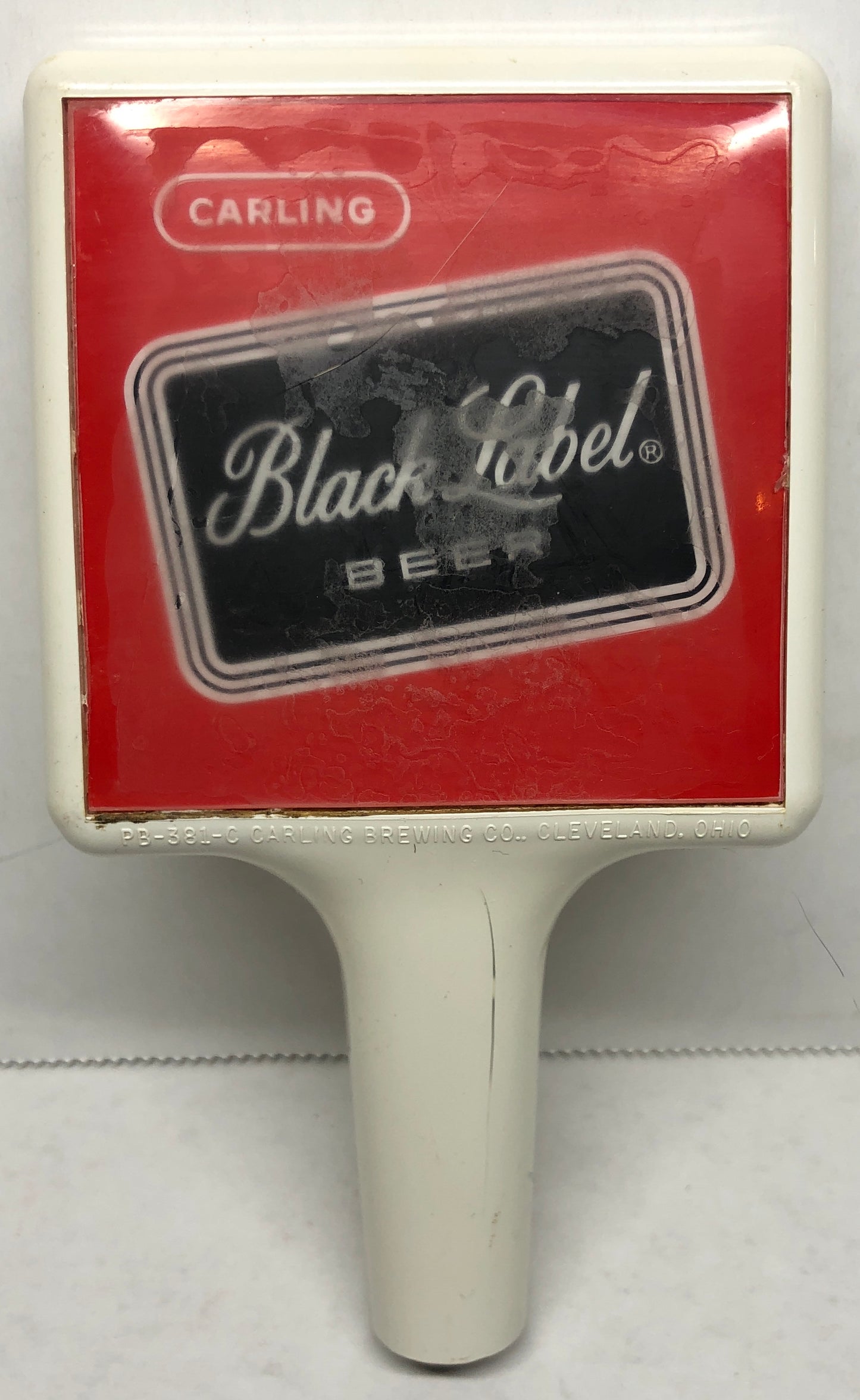 Black Label Beer Tap Handle-White/White Stem