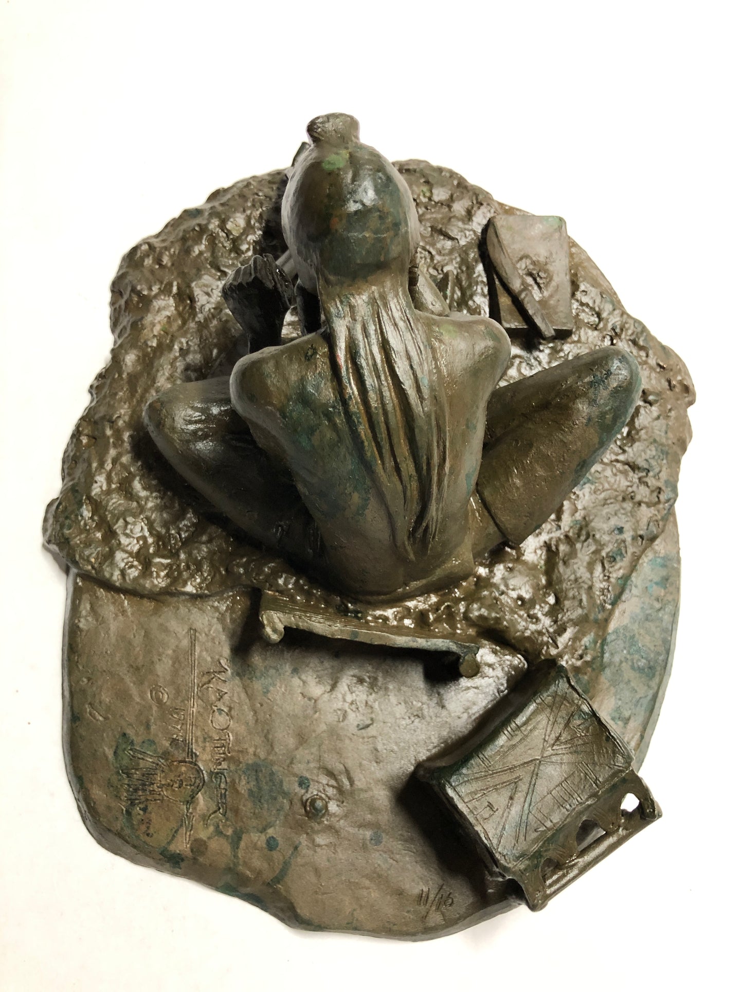 Native American Cast Brass Sculpture