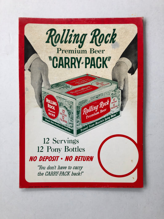 Rolling Rock Beer Cardboard Display
