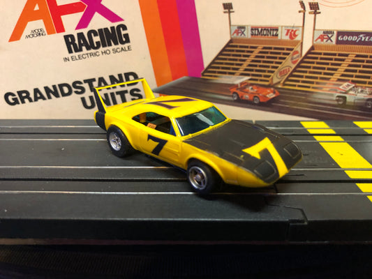AFX Dodge Daytona #7 Slot Car-Yellow