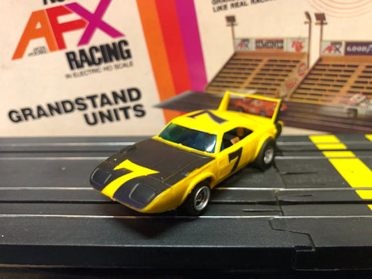 AFX Dodge Daytona #7 Slot Car-Yellow