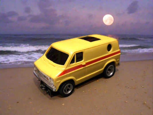AFX Dodge Van Slot Car-Yellow