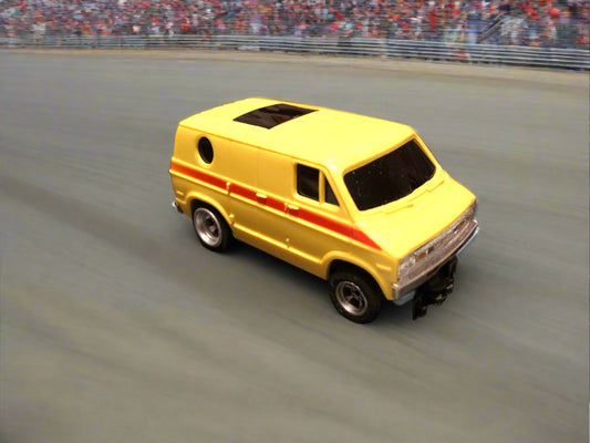 AFX Dodge Van Slot Car-Yellow