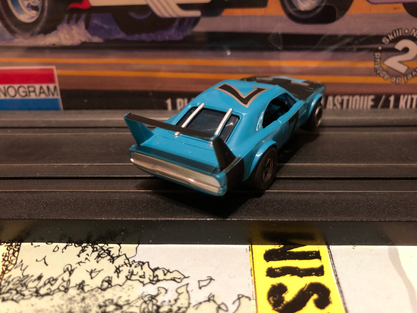 AFX Dodge Daytona Flamethrower Slot Car -Blue