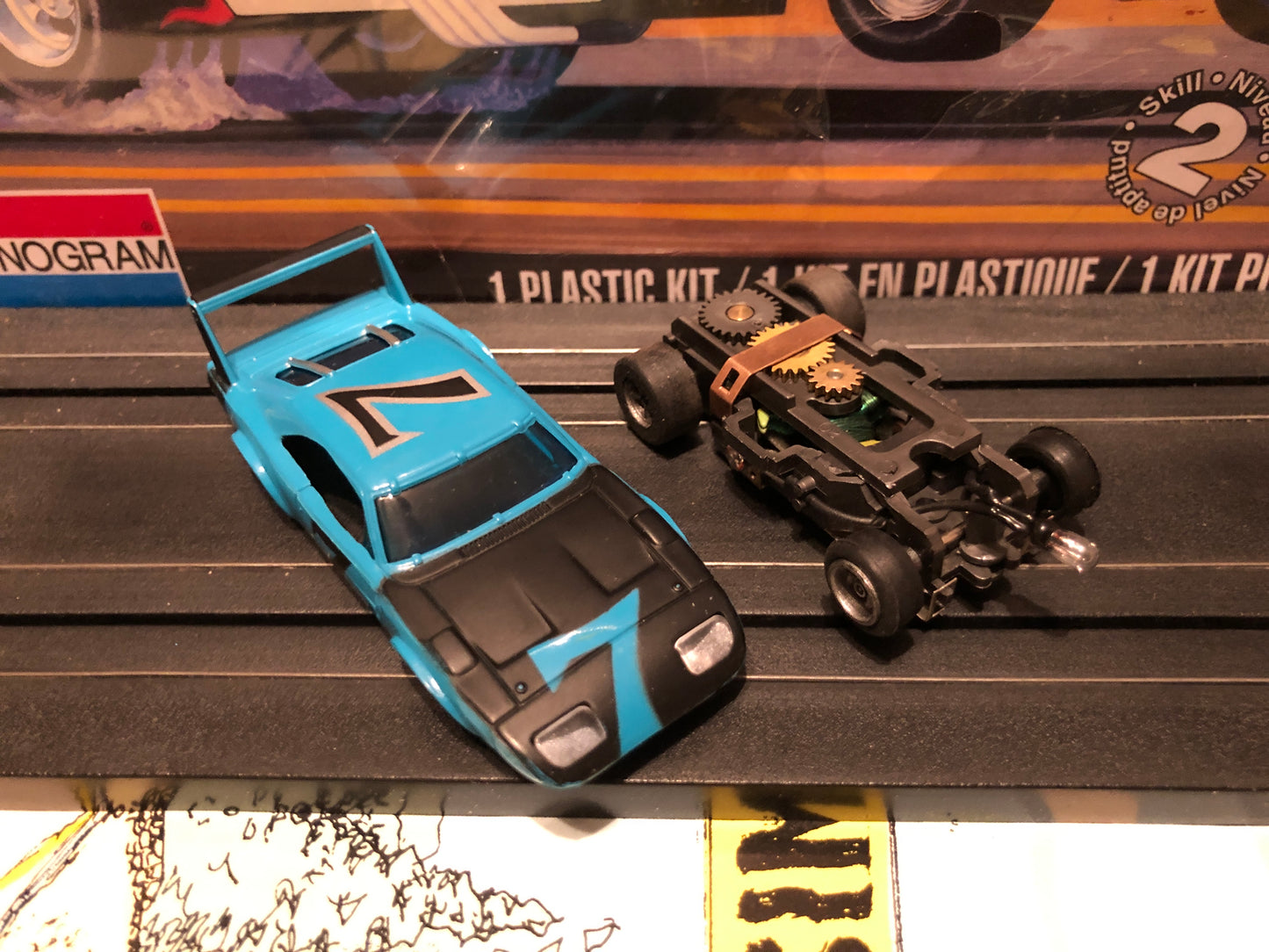 AFX Dodge Daytona Flamethrower Slot Car -Blue