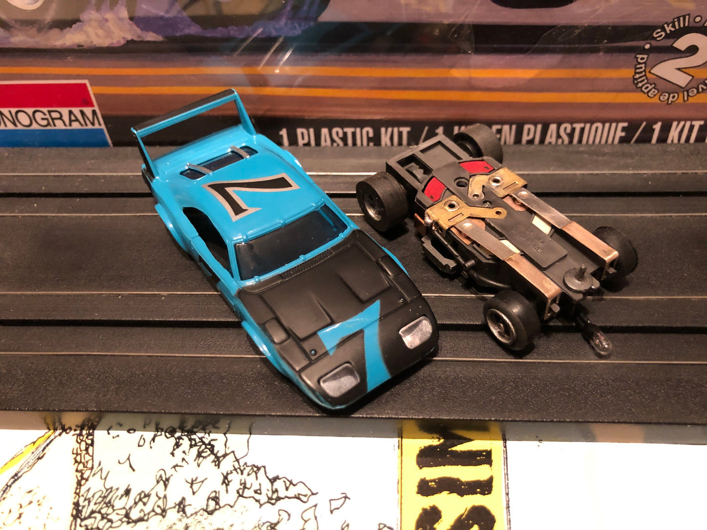 AFX Dodge Daytona Flamethrower Slot Car -Blue