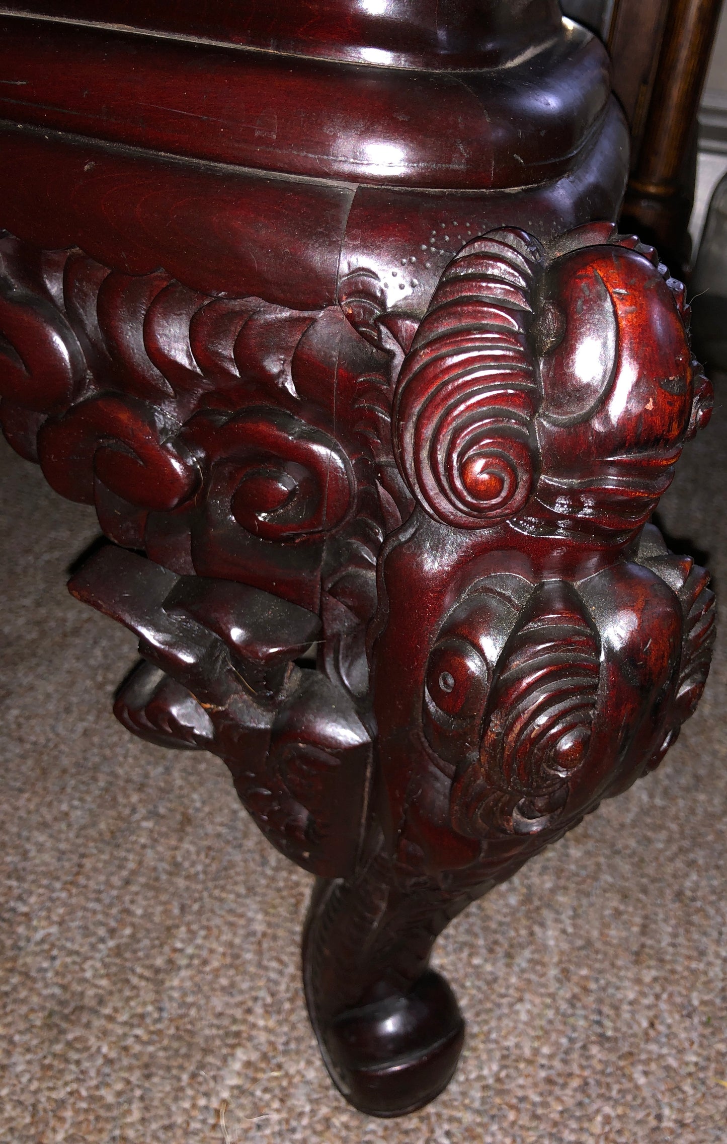 Carved Wood Dragon Chair