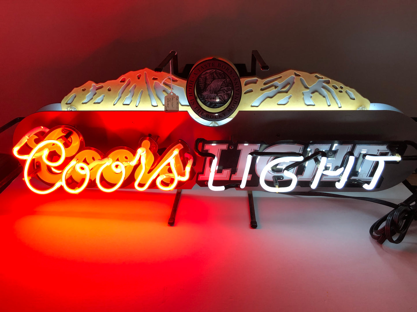 Coors Light Neon Light-Mountain Background