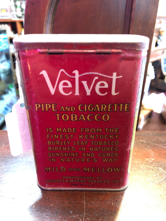 Velvet Pipe and Cigarette Tobacco Tin