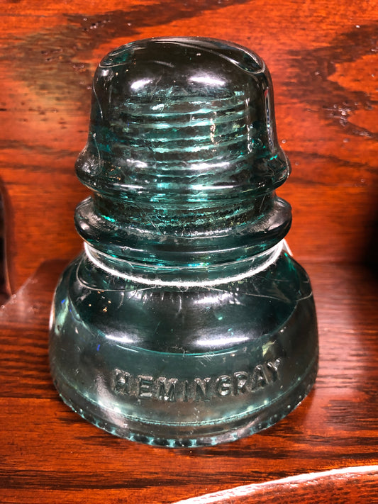 Hemingray #40 Glass Insulator-Blue