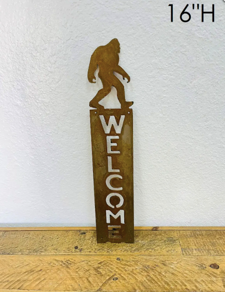 Rustic Bigfoot Welcome Sign