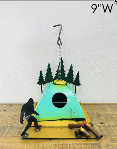 Camping Bigfoot Birdhouse