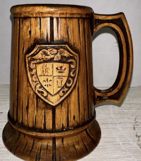 Treasure Craft Wood Barrel  Coffee Mug / Beer Mug